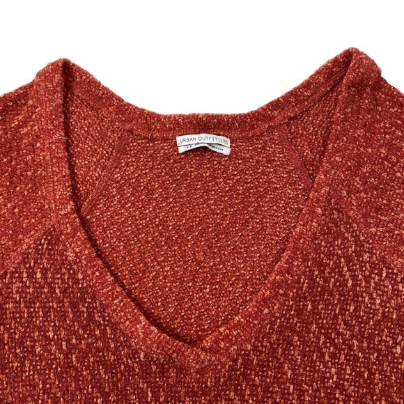 Urban Outfitters Oversized Deep V-Neck Sweater Top Womens size Medium Orange - Picture 3 of 7